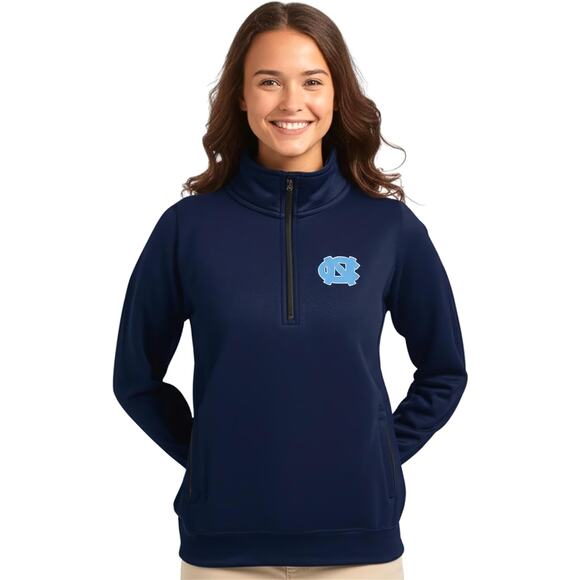 North Carolina Tar Heels Womnen's Quarter-Zip Sweatshirt Blue Size‎ Medium - Picture 1 of 7